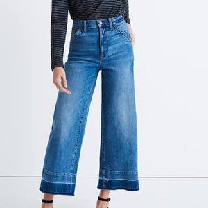 Madewell Wide Leg Crop Jeans with Drop Hem Size 28 - Like New Denim